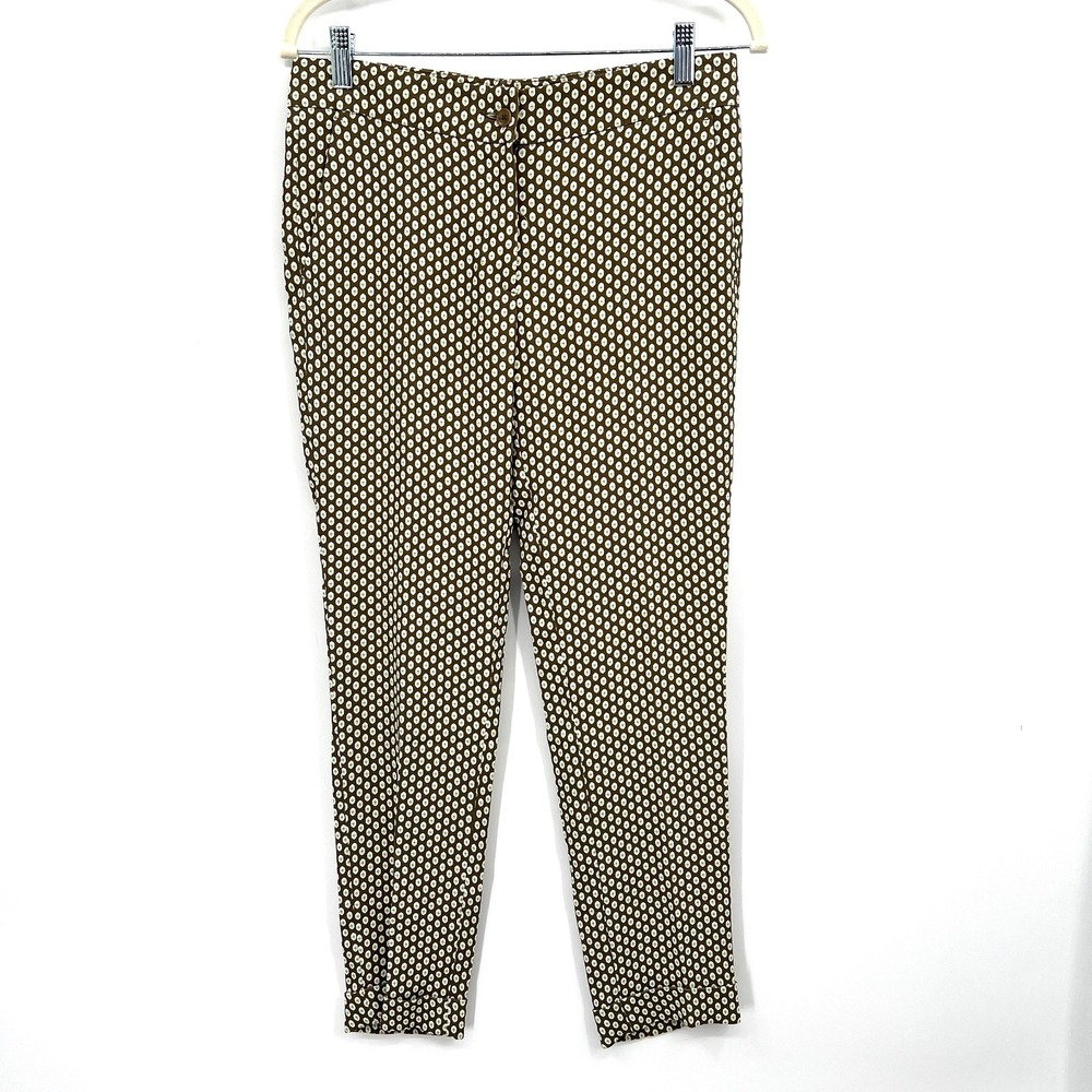 ETRO Green geometric Print Taper leg pixie Pants Designer made in Italy 38 2